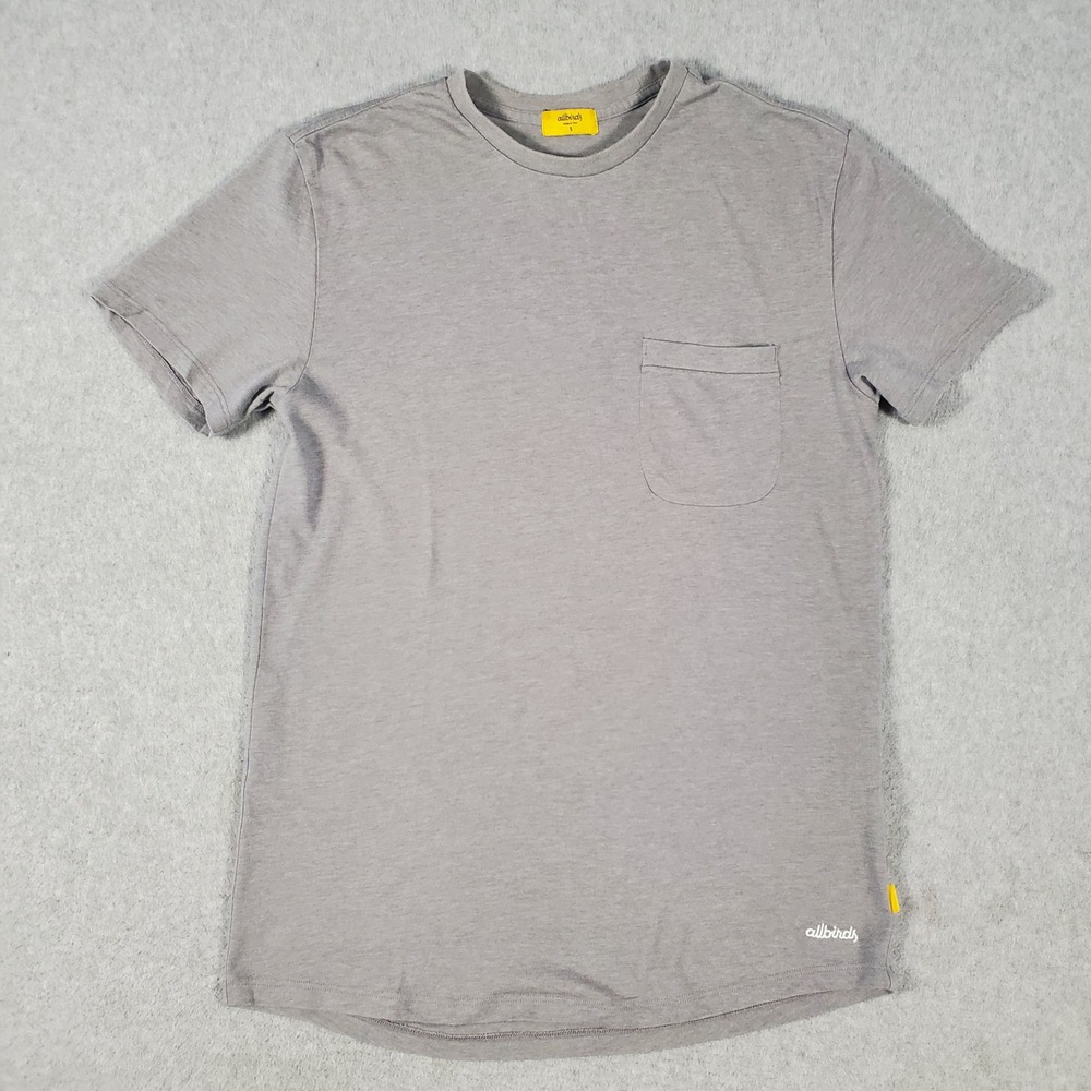 Allbirds Trino Pocket Tee Mens Small Gray Merino Wool Cotton Blend T-Shirt